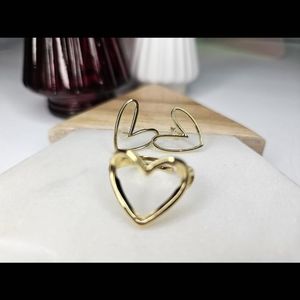 NWT HEART RING AND EARRING SET